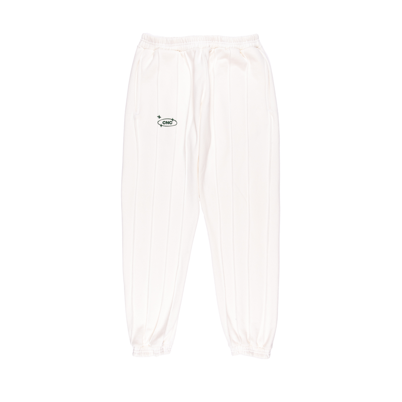 Pin-tuck Pinstripe Sweatpants | Ivory