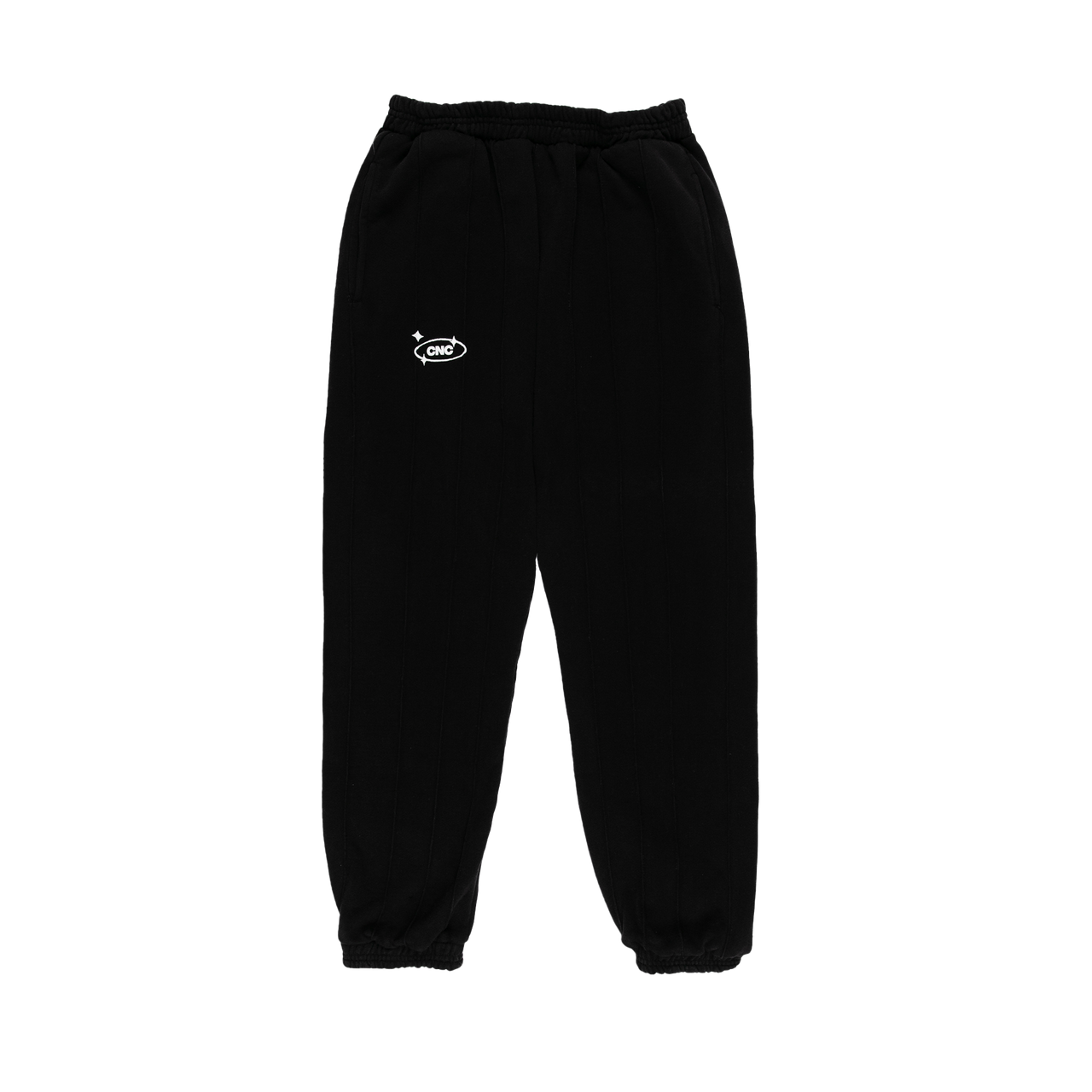 Pin-tuck Pinstripe Sweatpants | Jet Black