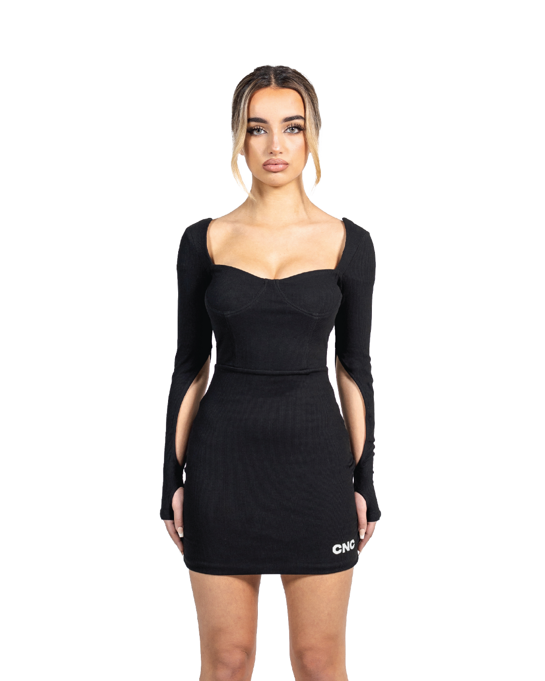 Stella Mini Dress in Jet Black