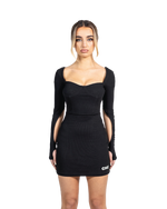Stella Mini Dress in Jet Black