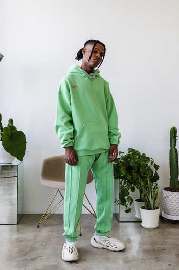 Pin-tuck Pinstripe Sweatpant - Pea-pod Jade