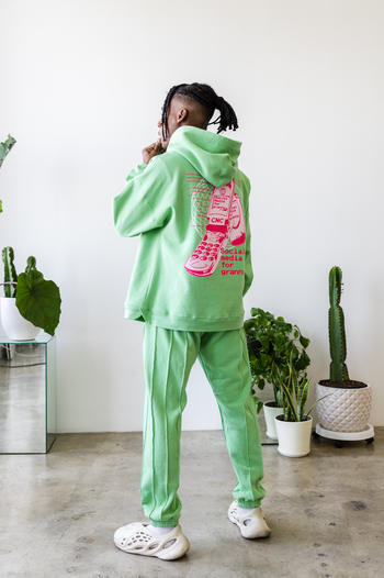 Pin-tuck Pinstripe Sweatpant - Pea-pod Jade